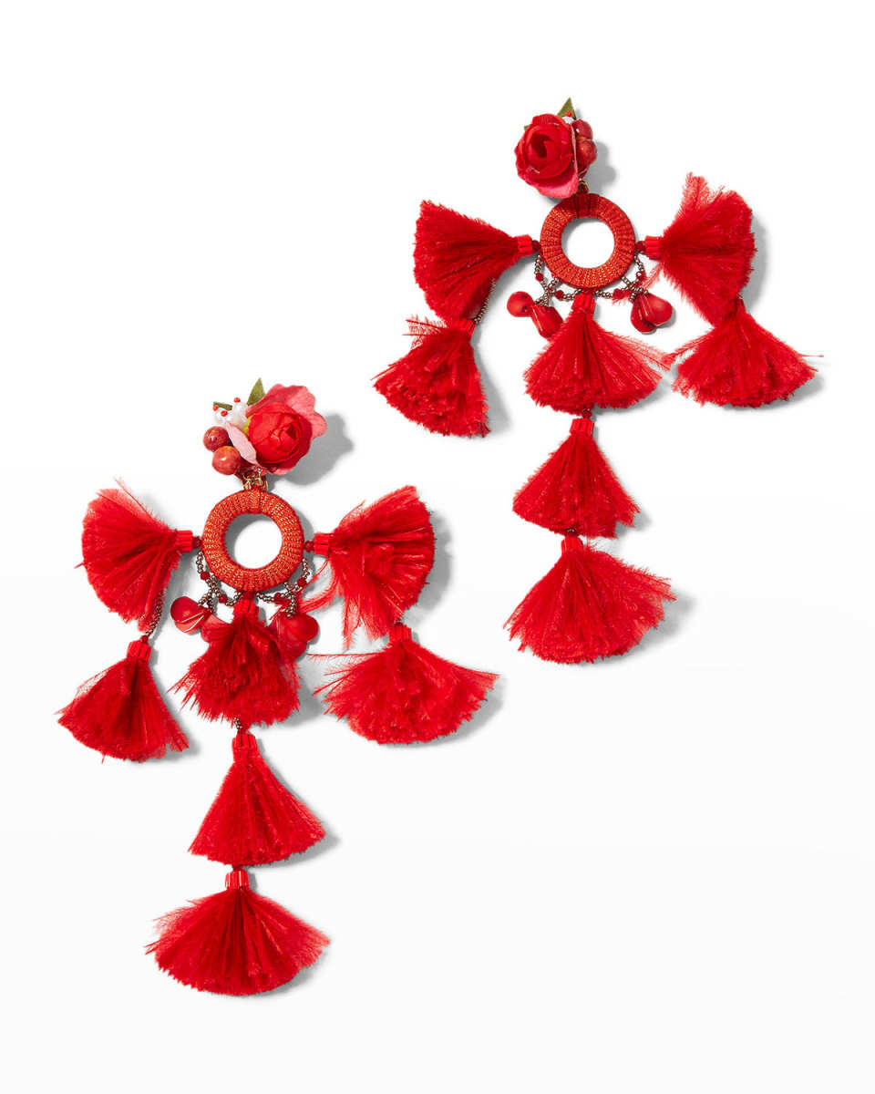 Red Tassel Earrings
